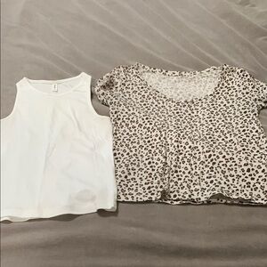 White Tank Top and Leopard Print Blouse jcrew and KOTN